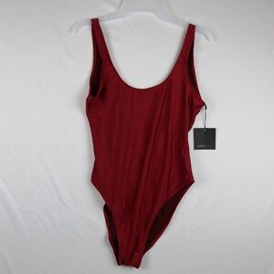 Dixperfect Swimsuit Womens Medium Red One Piece Scoop Back Monokini Bathing Suit